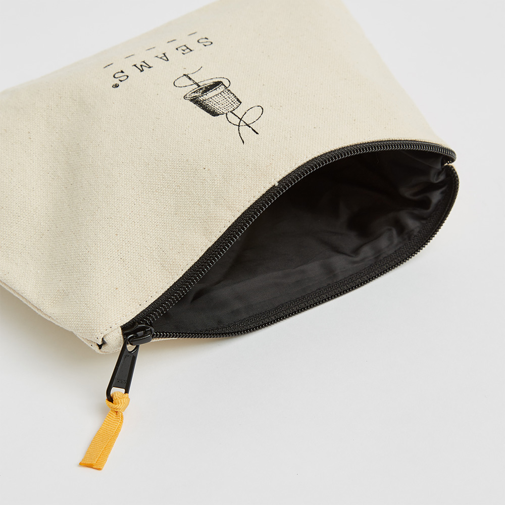 Branded Canvas Make-Up Bag with Zip, bototm Gussset and Lining - Direct From Ethical Manufacturer