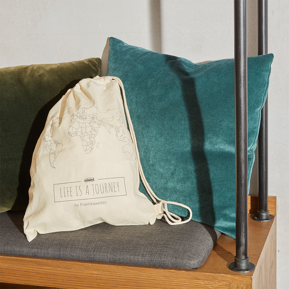bespoke cotton shoulder slig bag with world map print direct from ethical bags manufacturer