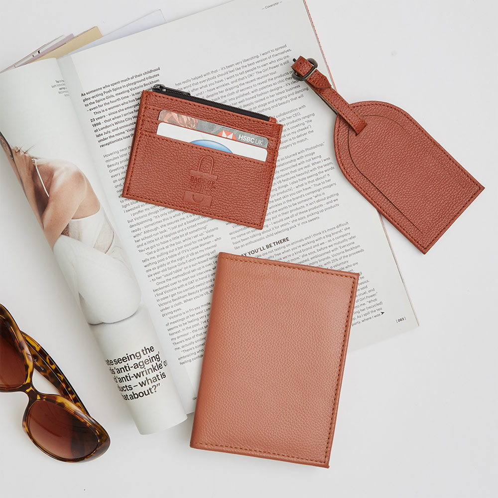 personalised faux leather luggage tag card holders - Direct from UK's ethical bags supplier