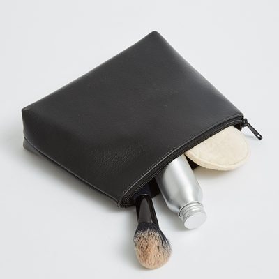 vegan leather travel pouch bag with zipper for wholesale from Supreme Creations