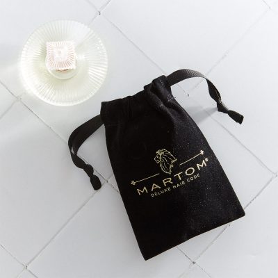 bolsa de terciopelo con cordón y estampado dorado personalizado directo del fabricante