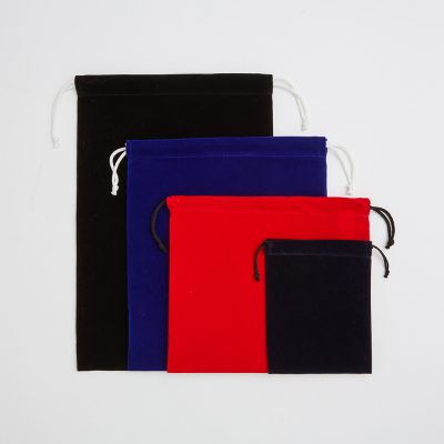 luxurious velvet drawstring bags from mini to small and medium to large from an Ethical manufacturer in UK