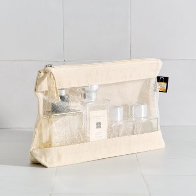Bolsa de Lona con Ventana de Malla | 20 x 14 cm + 5 cm (fondo)
